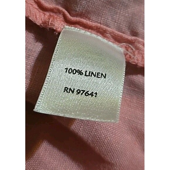 J.Jill Pink 100% Linen Button Up Blouse Size Medium - Picture 8 of 8